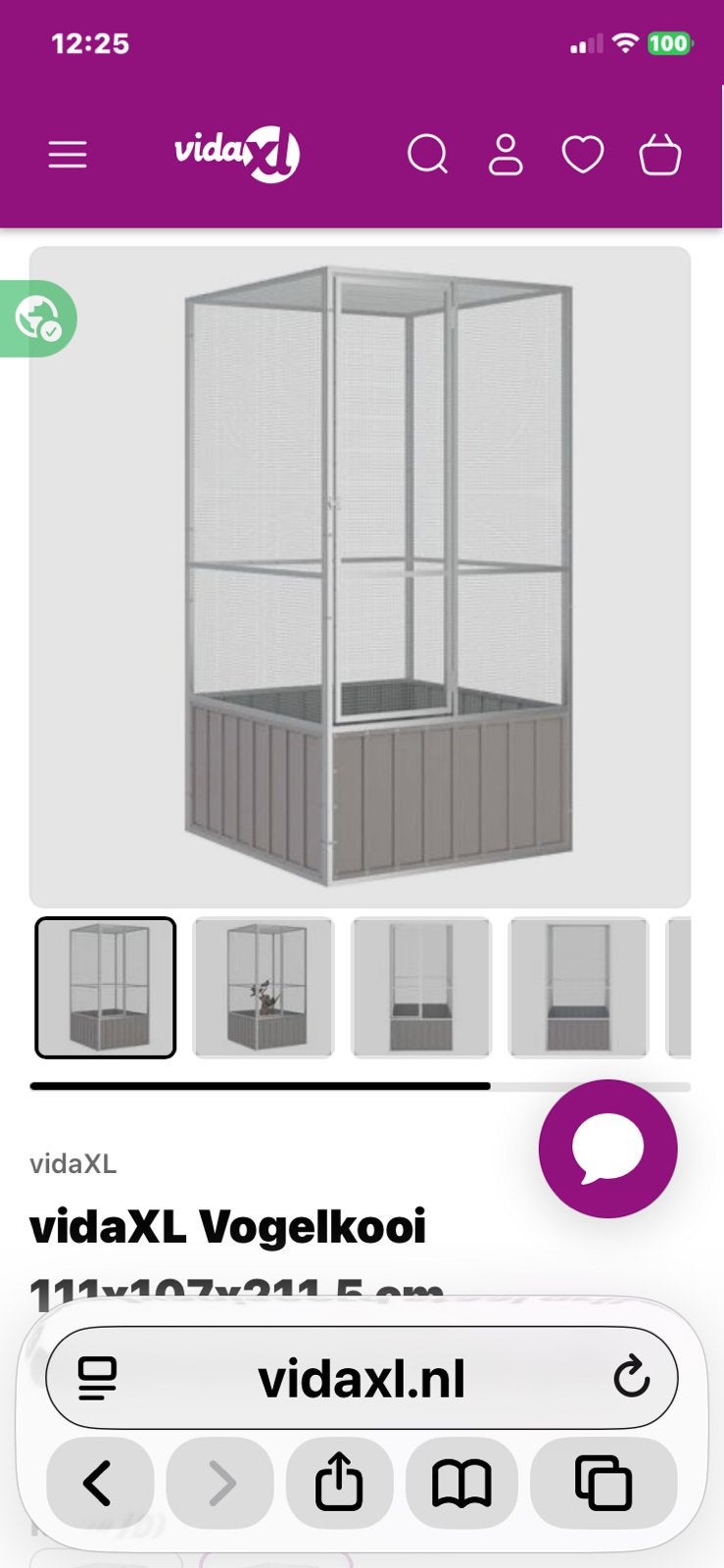 Volière van vida xl bouwpakket nieuw, Dieren en Toebehoren, Ophalen, Nieuw, Aluminium, Volière