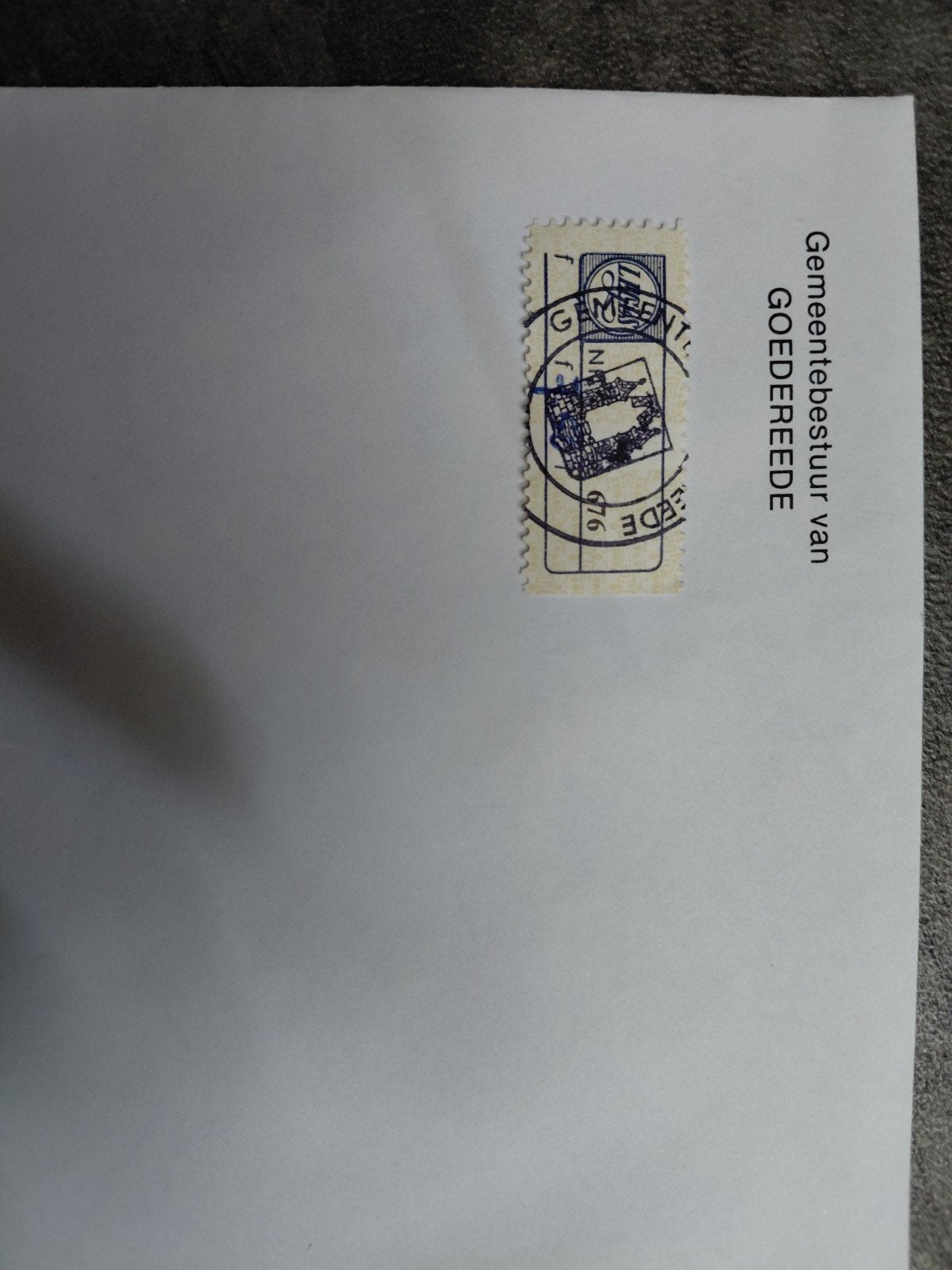 legeszegel gemeente Goedereede, Postzegels en Munten, Ophalen of Verzenden, Gestempeld, Plaats of Gebouw