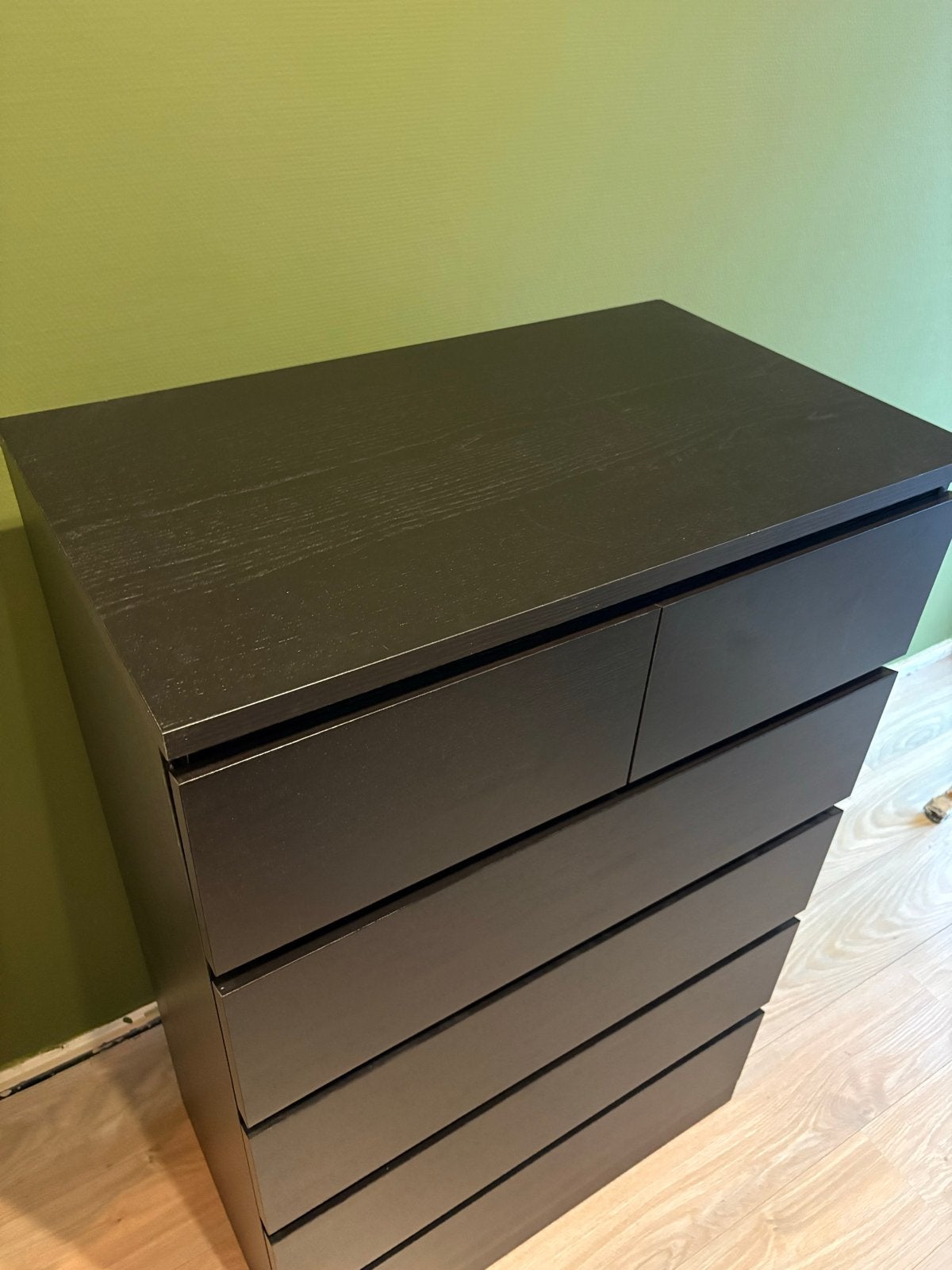 Donkerbruine ikea malm ladekast met 6 laden, Ophalen, 5 laden of meer, 100 tot 150 cm, 50 tot 100 cm