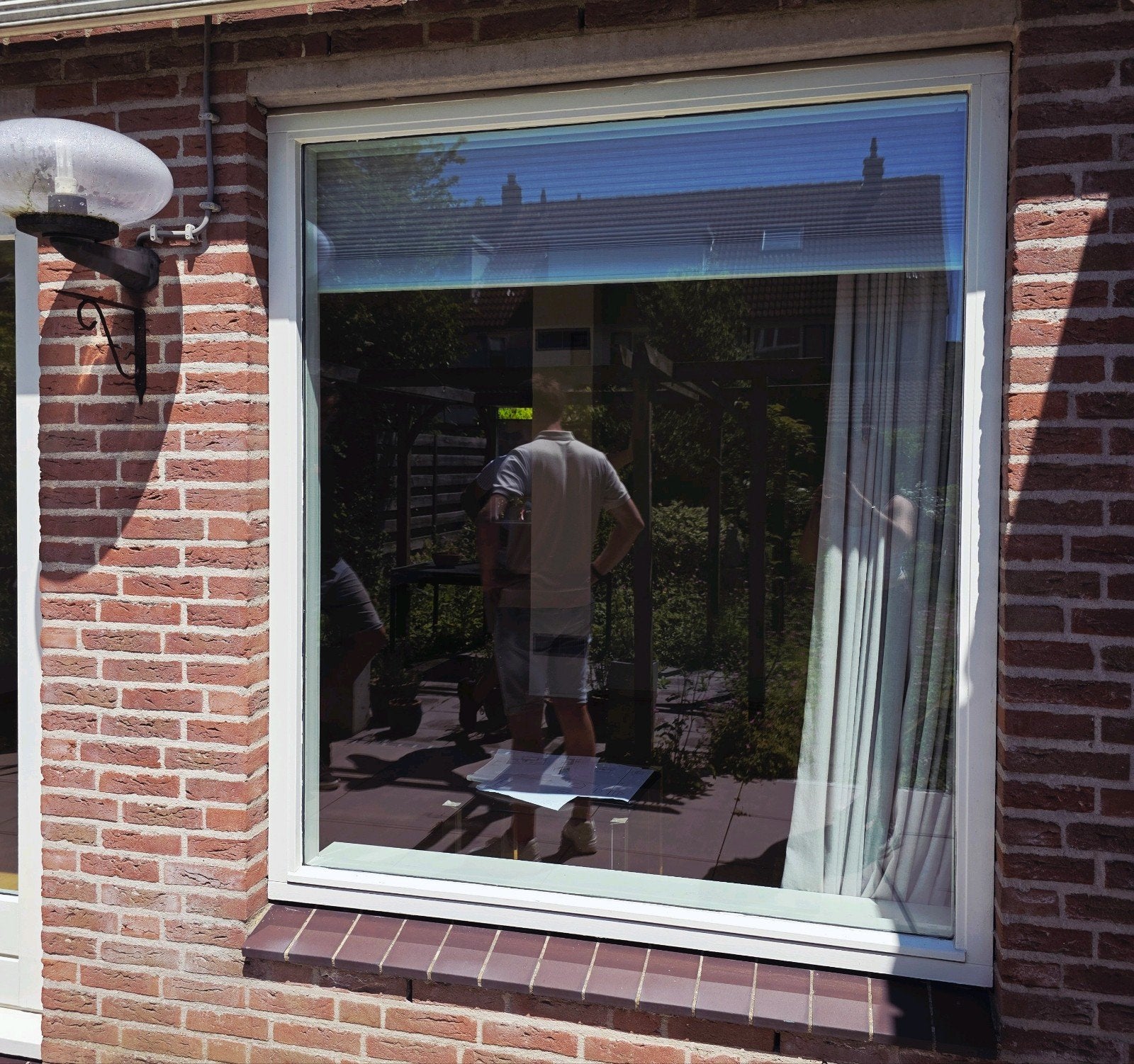 Houten raam + kozijn (179x155cm), Ophalen, Gevelraam of Ruit, Gebruikt, 160 cm of meer