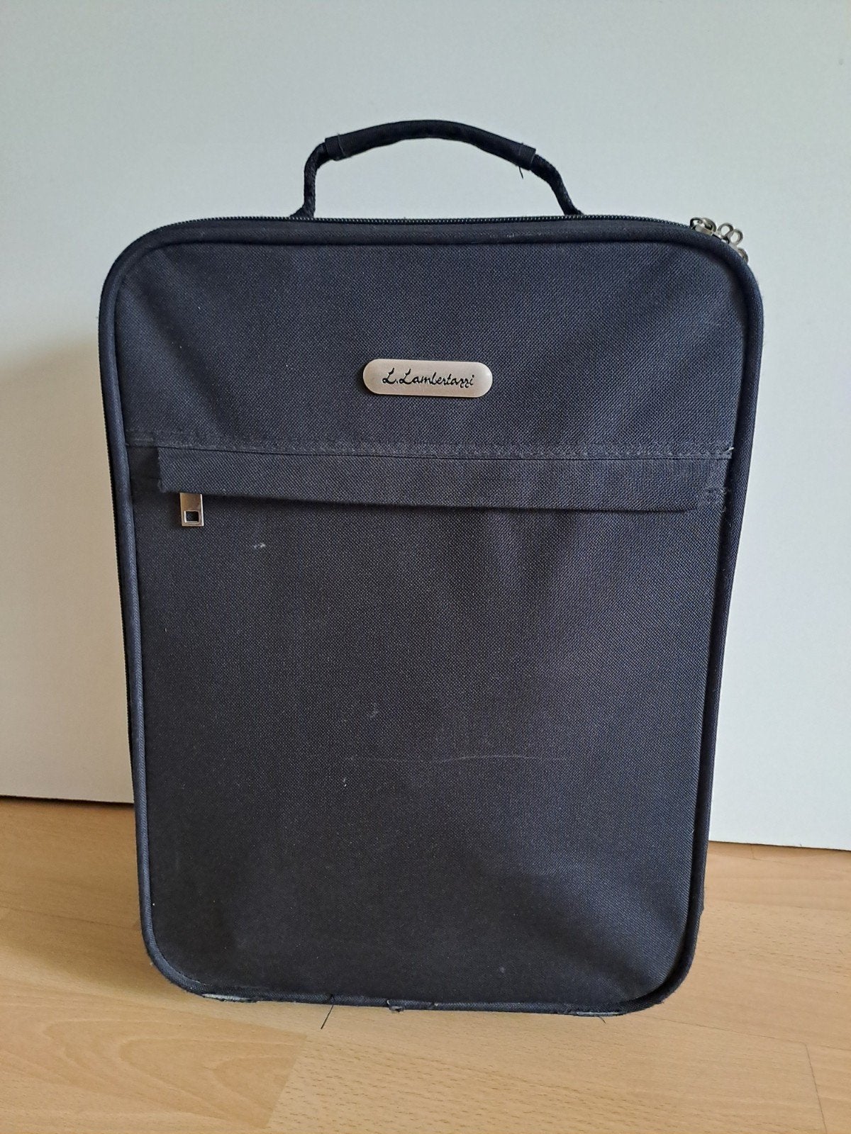 Zwarte L. Lambertazzi Handbagage Koffer met Wieltjes, 30 cm of meer, Gebruikt, Zwart, Minder dan 35 cm
