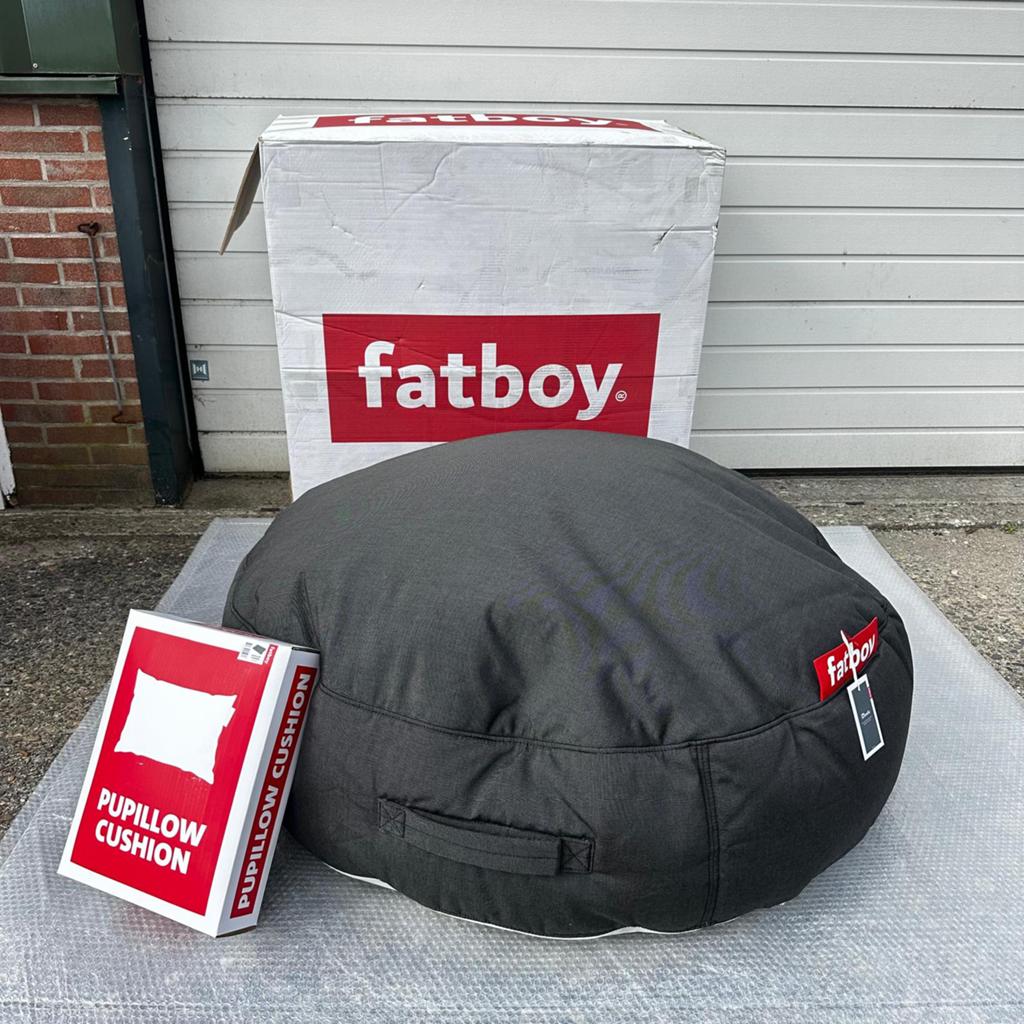 Fatboy Pupillow zitzak poef XL/120 cm charcoal sunbrella new, Ophalen of Verzenden, Nieuw