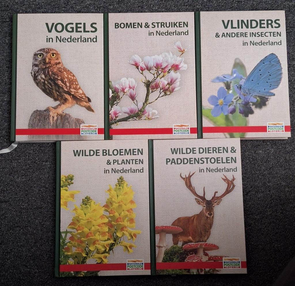 Nationale Postcode Loterij Natuurboeken (5-delig), Ophalen of Verzenden, Zo goed als nieuw, Natuur algemeen, Nationale Postcode Loterij