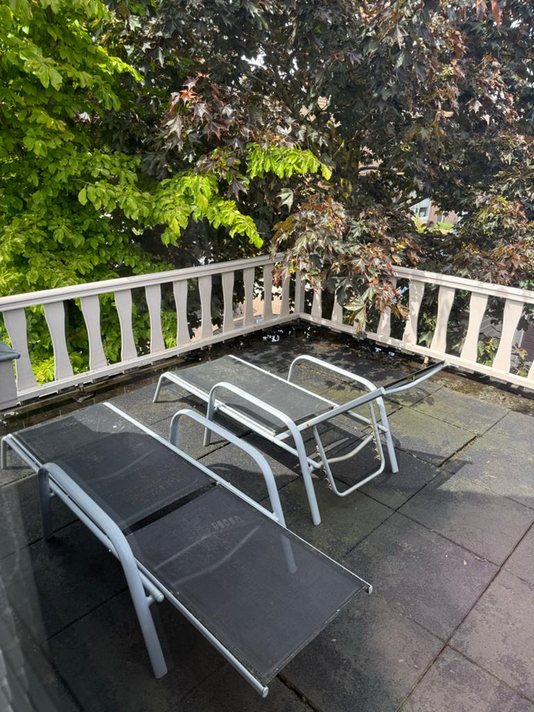 2 verstelbare ligbedden voor tuin of balkon, Tuin en Terras, Ophalen, Gebruikt, Metaal, Verstelbaar