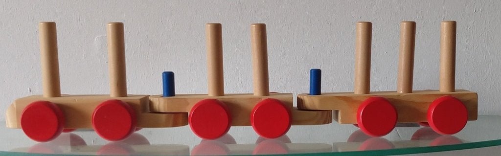 houten trek speelgoed trein, volgnr 9, Ophalen of Verzenden, Zo goed als nieuw, Duw- of Trekspeelgoed