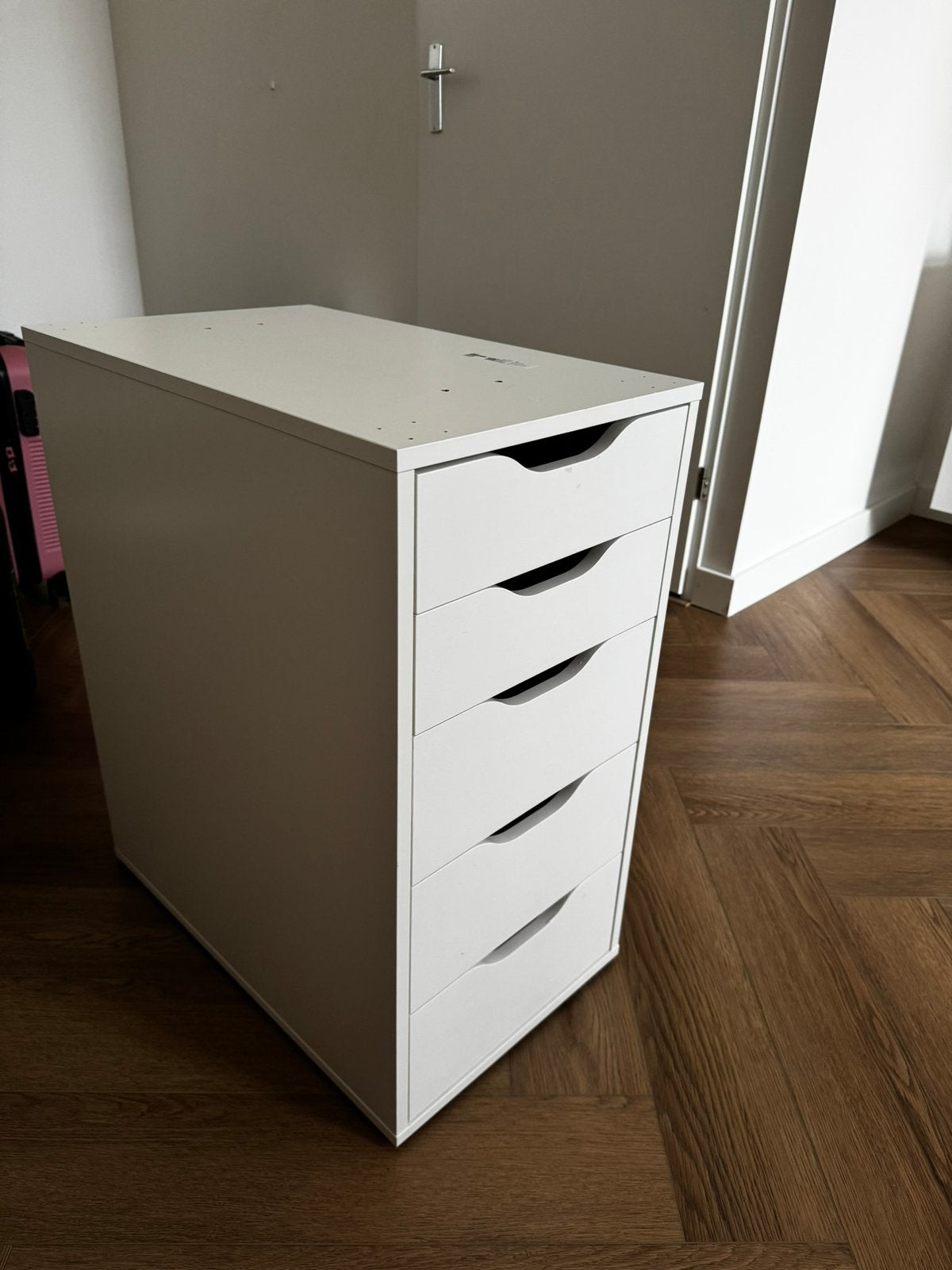 IKEA Alex ladeblok met 5 lades - wit, Ophalen, Minder dan 50 cm, Gebruikt, 5 laden of meer