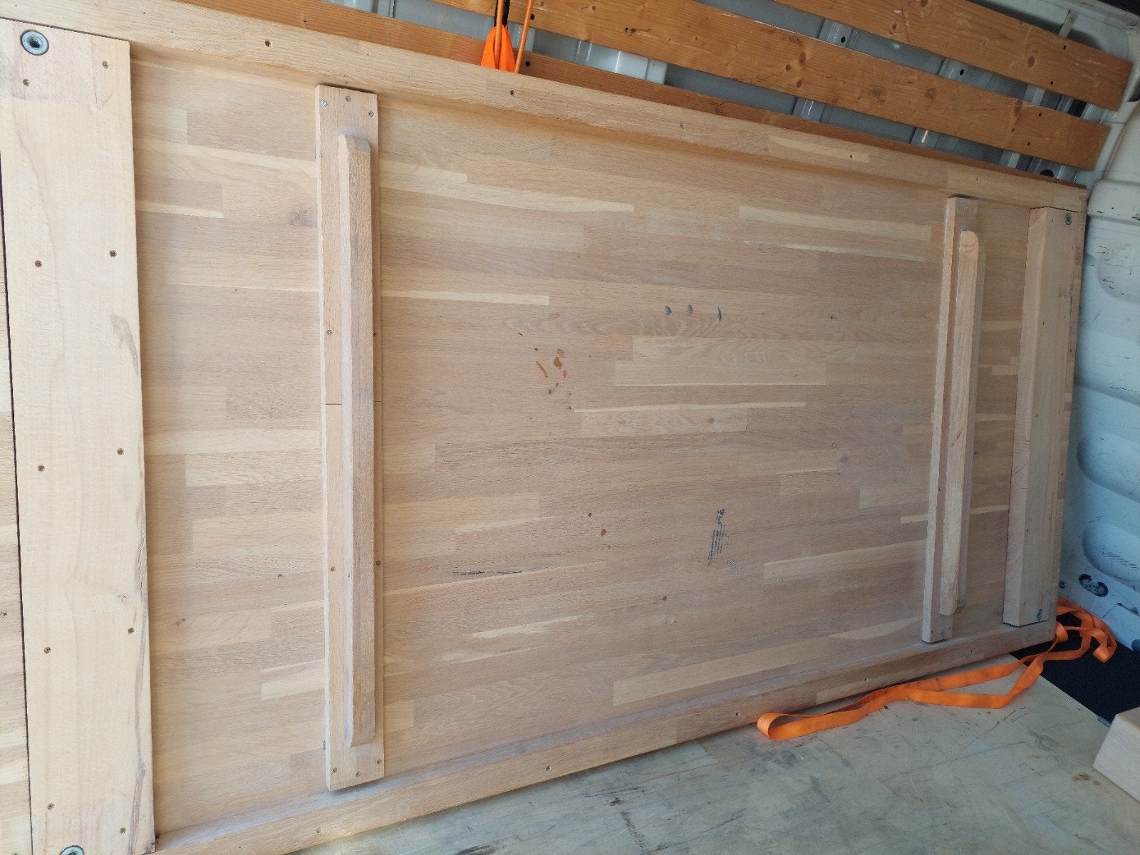 Eiken  tafel   100 x 200, 200 cm of meer, Zo goed als nieuw, Rechthoekig, 50 tot 100 cm