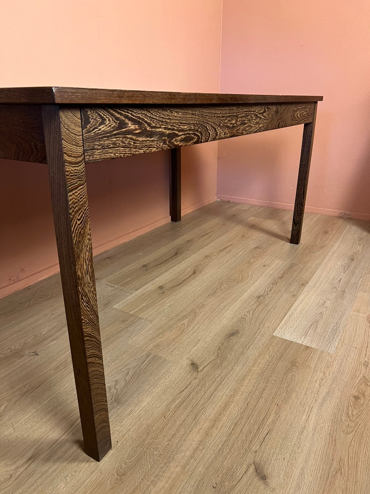Vintage wengé houten tafel, Gebruikt, ., Vijf personen of meer, .