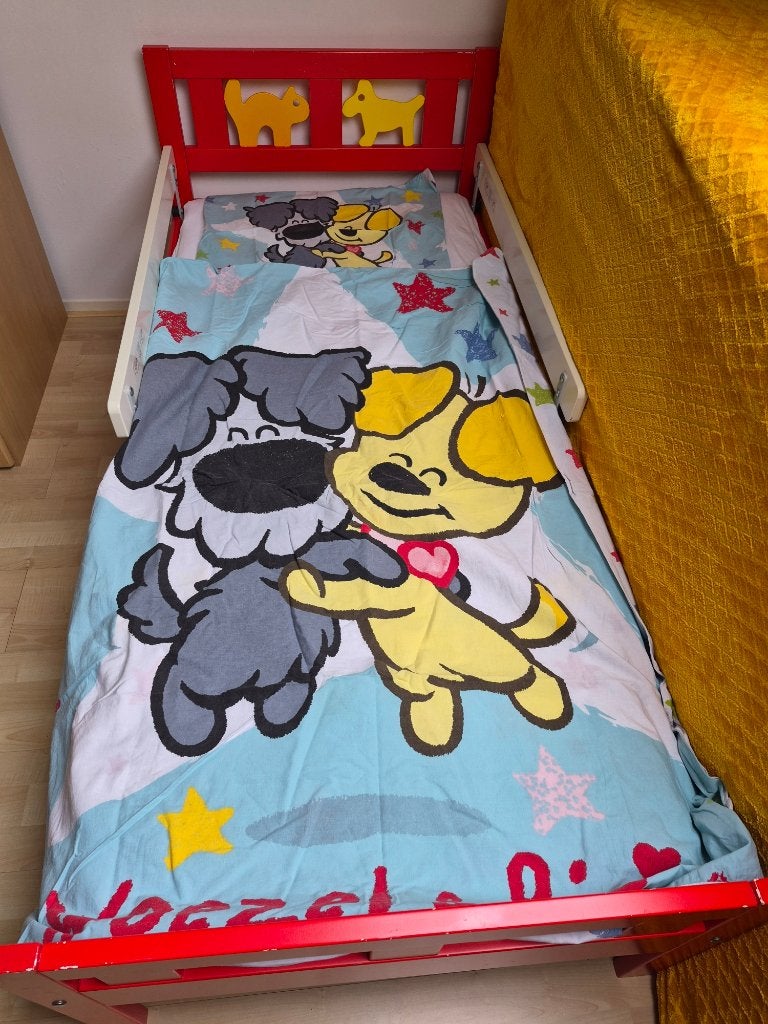 Te koop een peuter/juniorbed van IKEA, Gebruikt, 70 tot 85 cm, 160 tot 180 cm, Ophalen