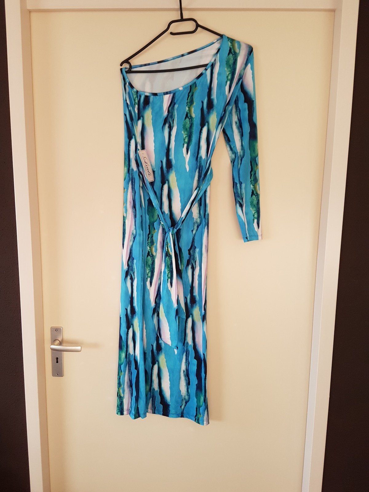 one shoulder jurk one size, Kleding | Dames, Jurken, Verzenden, Nieuw, Blauw, Boven de knie