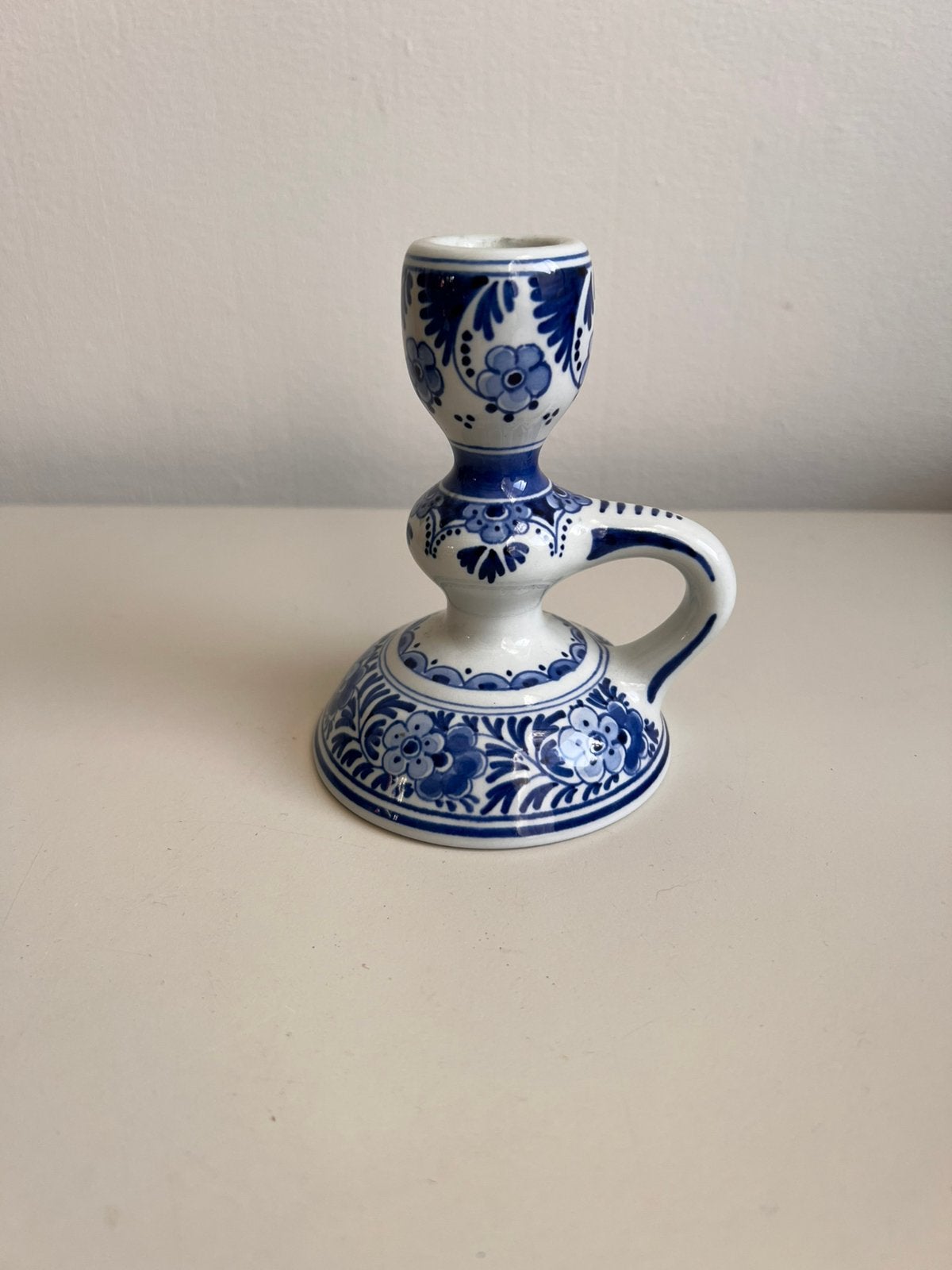 Royal Delft Porceleyne Fles handkandelaar 1985–Delfts blauw, Ophalen of Verzenden