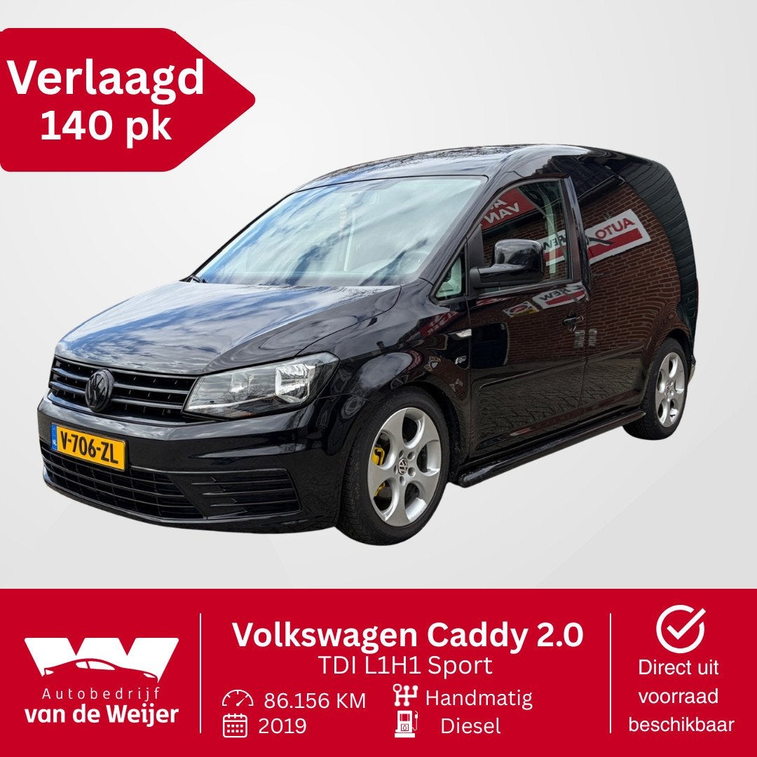 Volkswagen Caddy 2.0 TDI L1H1 Sport verlaagd 140PK!, Gebruikt, 4 cilinders, Volkswagen, Bedrijf