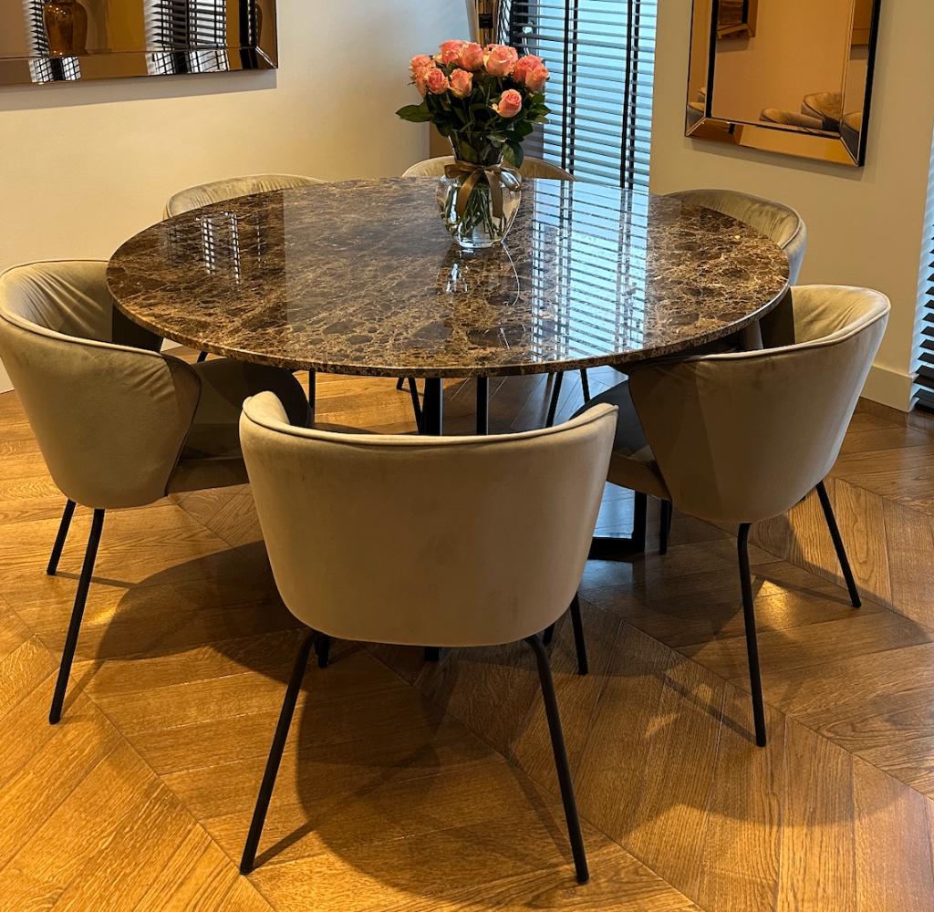 Eettafel stoelen 6x, Huis en Inrichting, Stoelen, Ophalen, Overige materialen, Zo goed als nieuw, Grijs