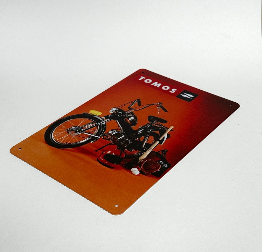 Tomos Bromfiets Ei tank reclamebord van metaal wandbord deco, Reclamebord, Info@deconoord.nl, Deco Noord, Nieuw