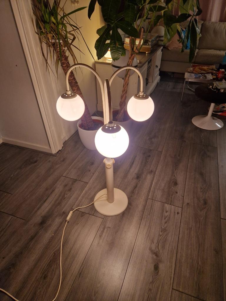 Elco lite Space age bollen lamp Vintage, Huis en Inrichting, Lampen | Tafellampen, Ophalen, 50 tot 75 cm, Zo goed als nieuw, Glas