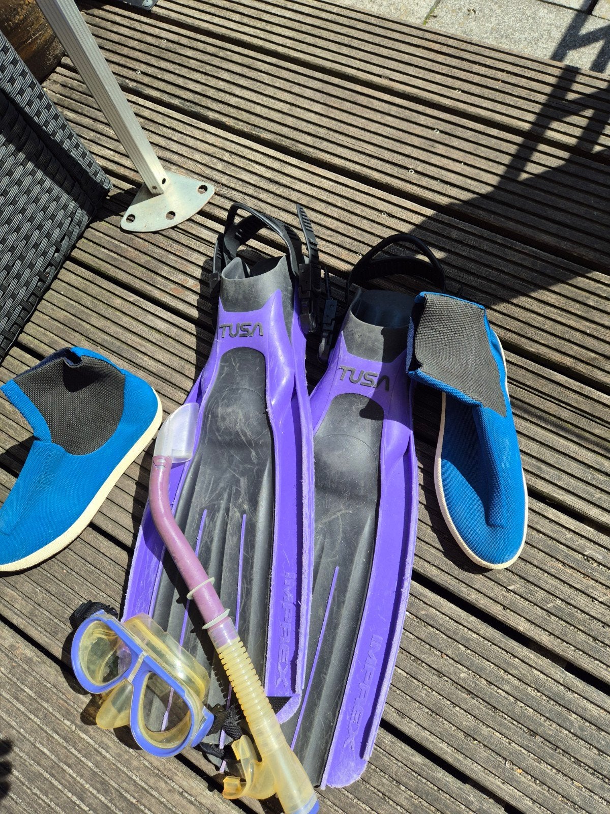 Snorkelset: TUSA vinnen, snorkel en masker, Ophalen, Gebruikt, Snorkelset