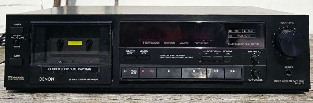 Denon DRM22 Dual Capstan 3 kops Dolby BC izgst. Garantie, Audio, Tv en Foto, Cassettedecks, Enkel, Denon, Tiptoetsen, Tape counter
