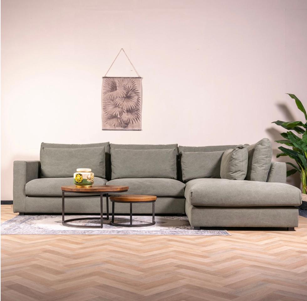 Corner sofa with cushions in grey colour, Ophalen, Zo goed als nieuw