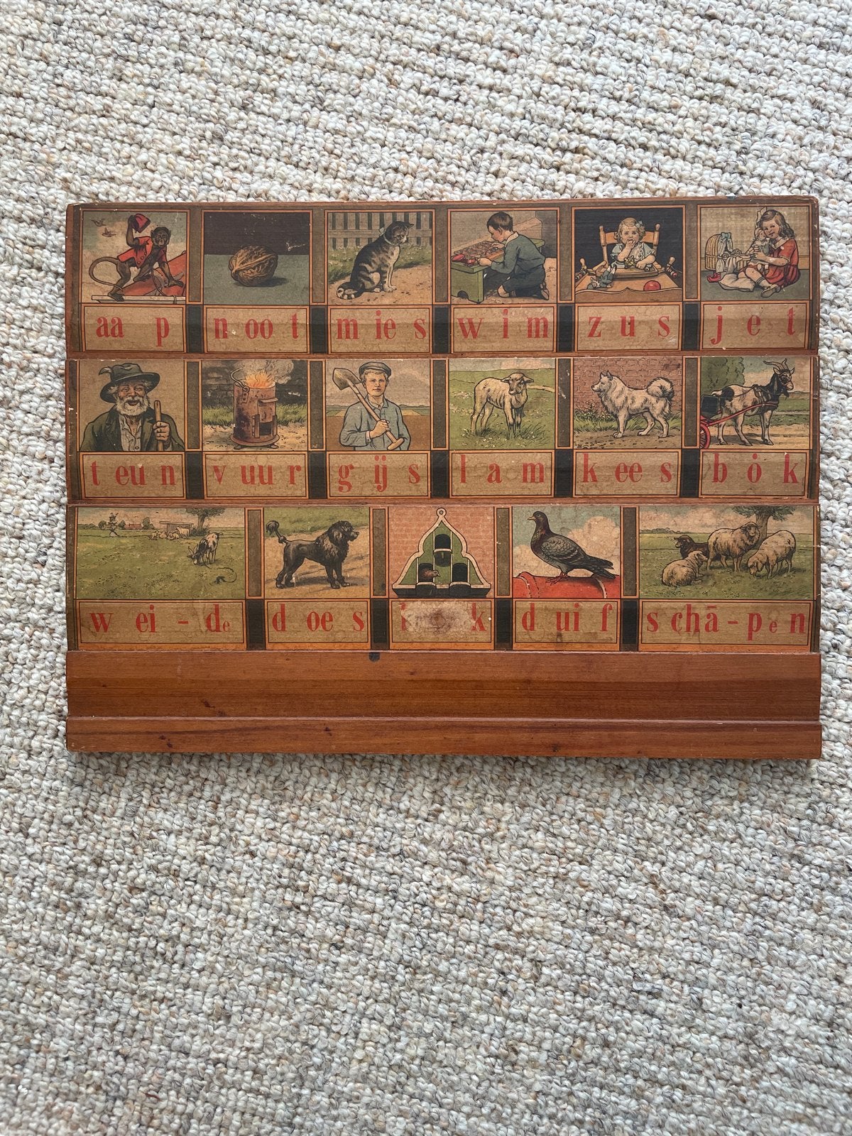 Hoogeveen's Verbeterd Leesplankje - Vintage Educatief, Ophalen of Verzenden