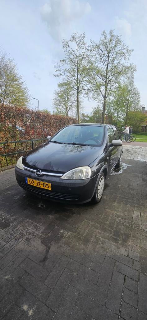 Opel Corsa 1.2 16V 5D 2002 Zwart, Auto's, Voorwielaandrijving, 450 kg, 74 pk, 31 €/maand