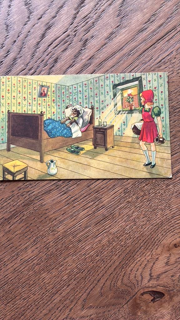 Sprookje.Roodkapje en de wolf (in bed), Ophalen, Ongelopen
