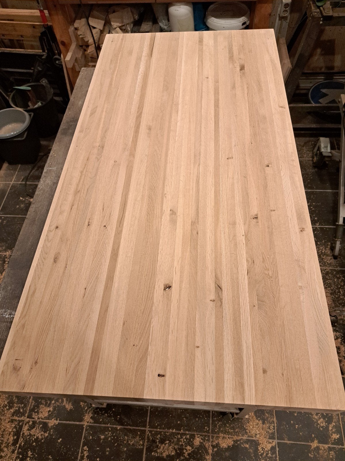 *Nieuw* Massief eiken tafelblad, Ophalen, Nieuw, Hout, 50 tot 100 mm