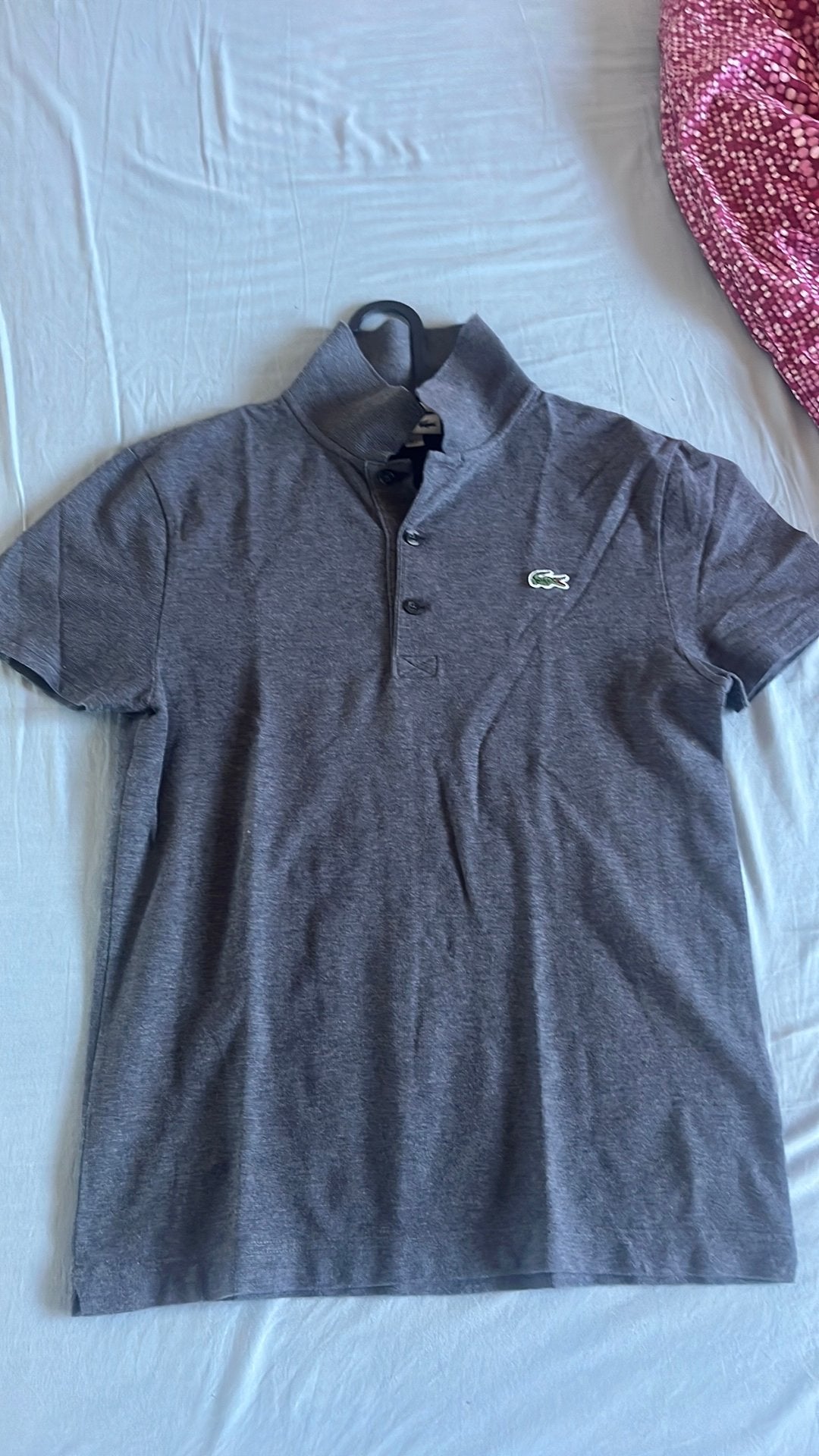 Lacoste polo S zgan, Ophalen of Verzenden, Zo goed als nieuw, Maat 46 (S) of kleiner, Grijs