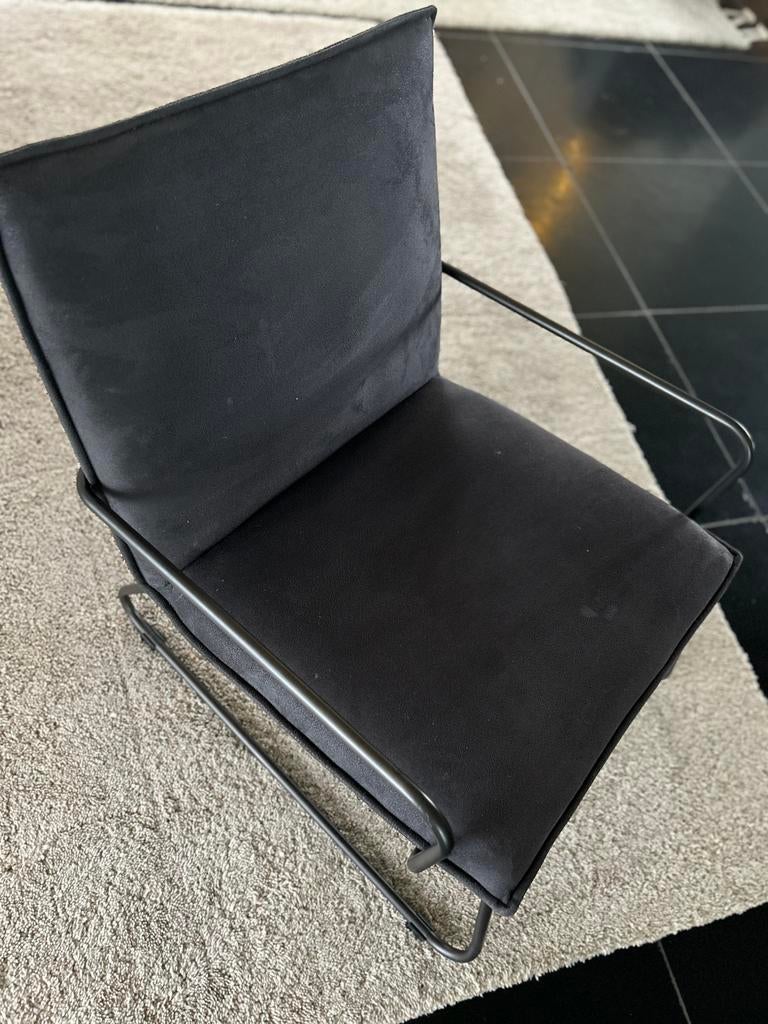 Loods 5 modern fauteuil stoel zwart grijs, Huis en Inrichting, Ophalen, Zo goed als nieuw, Zwart, Eén