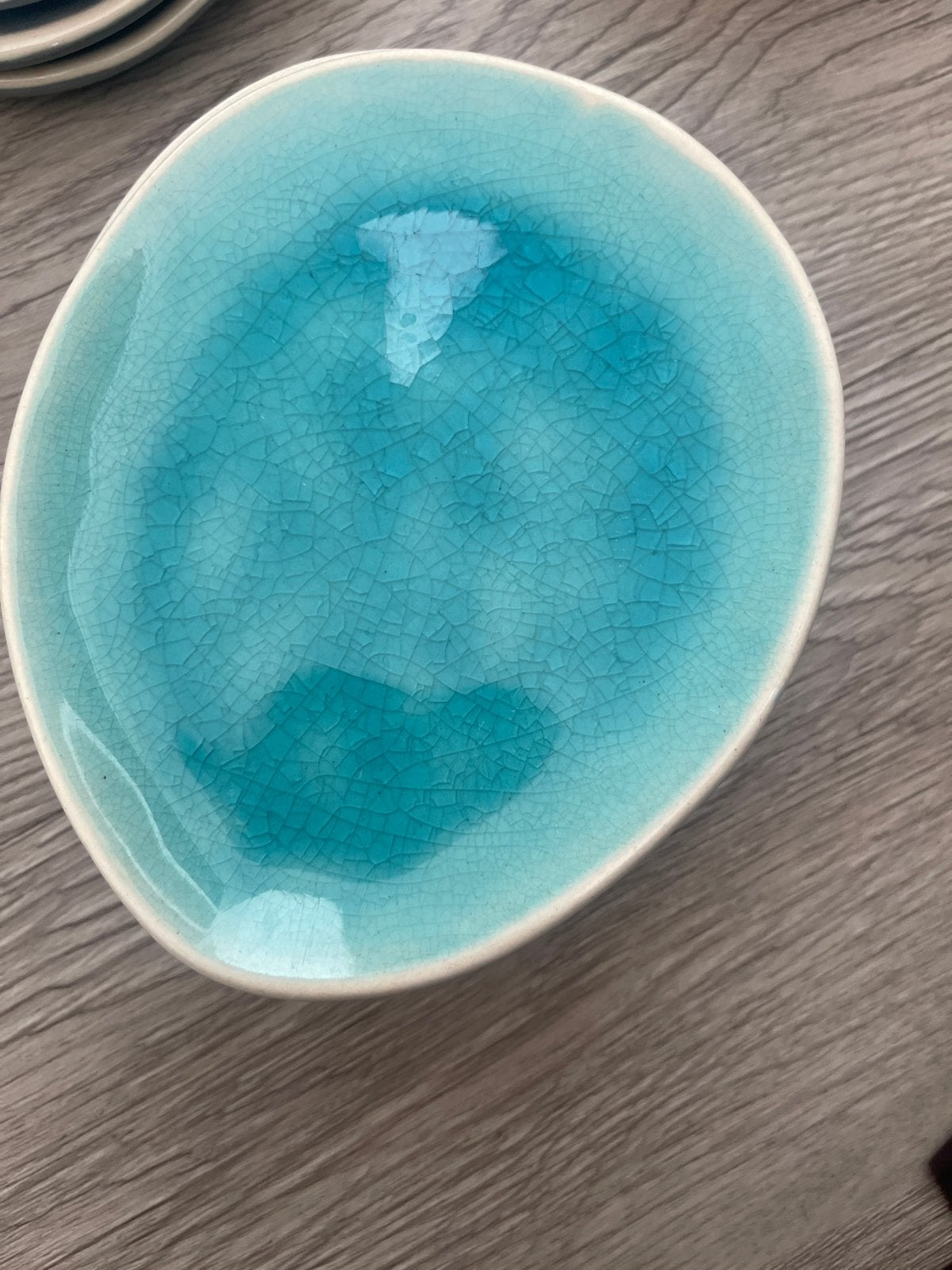 keramische schaaltjes - turquoise en grijs, Ophalen, Keramiek, Modern, Schaal of Schalen