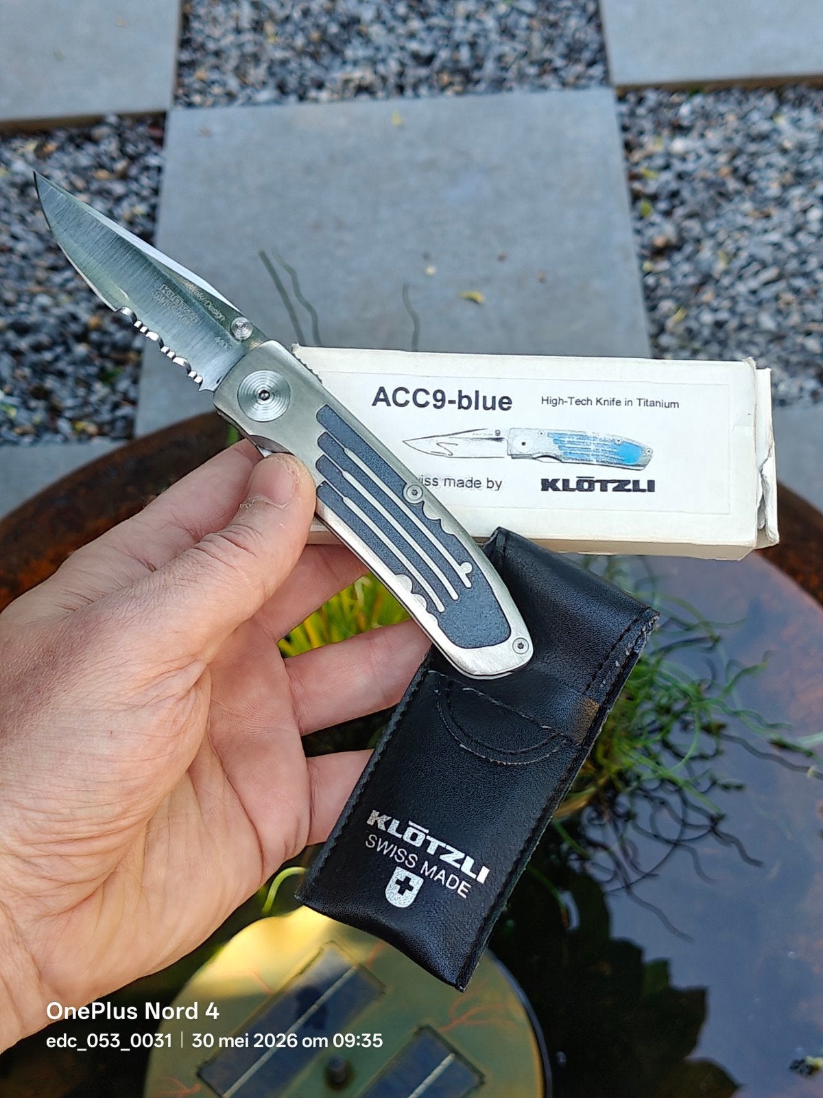 Klötzli ACC9-Blue (Hans-Peter Klötzli Custom) zakmes., Ophalen of Verzenden, Zo goed als nieuw