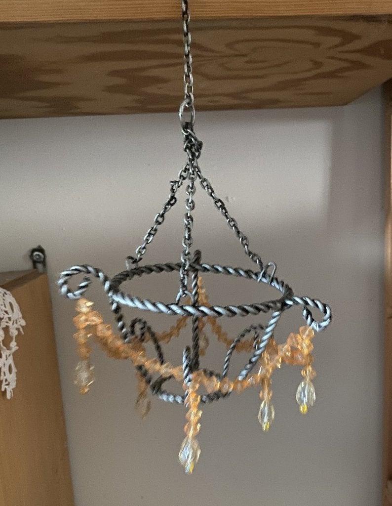 retro waxinelichthouder hout glas houten windlicht /lantaarn, Ophalen of Verzenden, Zo goed als nieuw, Metaal, Grijs