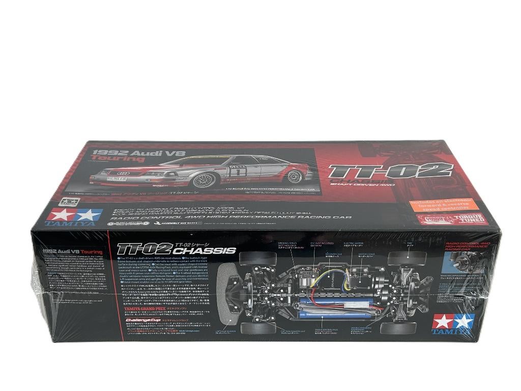 Tamiya 1/10 Audi V8 Touring 1992 4WD TT-02 58699 rc auto, Elektro, Nieuw, Ophalen of Verzenden, Schaal 1:10