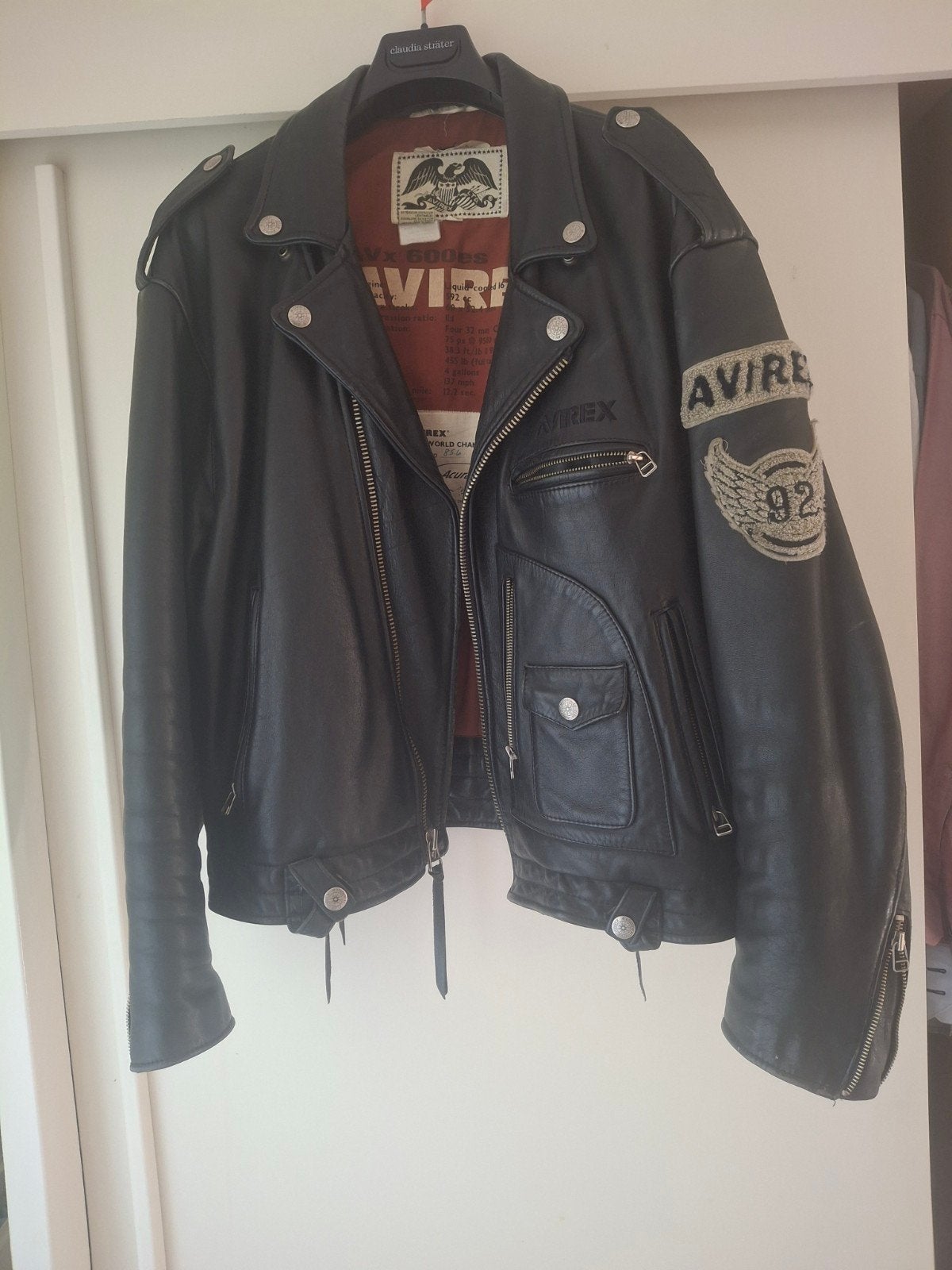 Avirex Daytona 1992 Leren Bikerjack - Zwart (XL/L), Heren, Avirex, Jas | leer, Ophalen of Verzenden