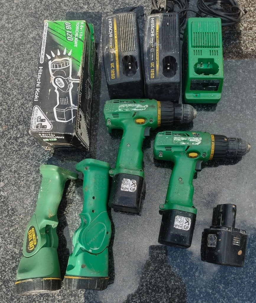 Hitachi Accuboor Machines, Laders, Zaklampen, Doe-het-zelf en Verbouw, Gebruikt, Variabele snelheid, Ophalen of Verzenden, Boor- en Schroefmachine