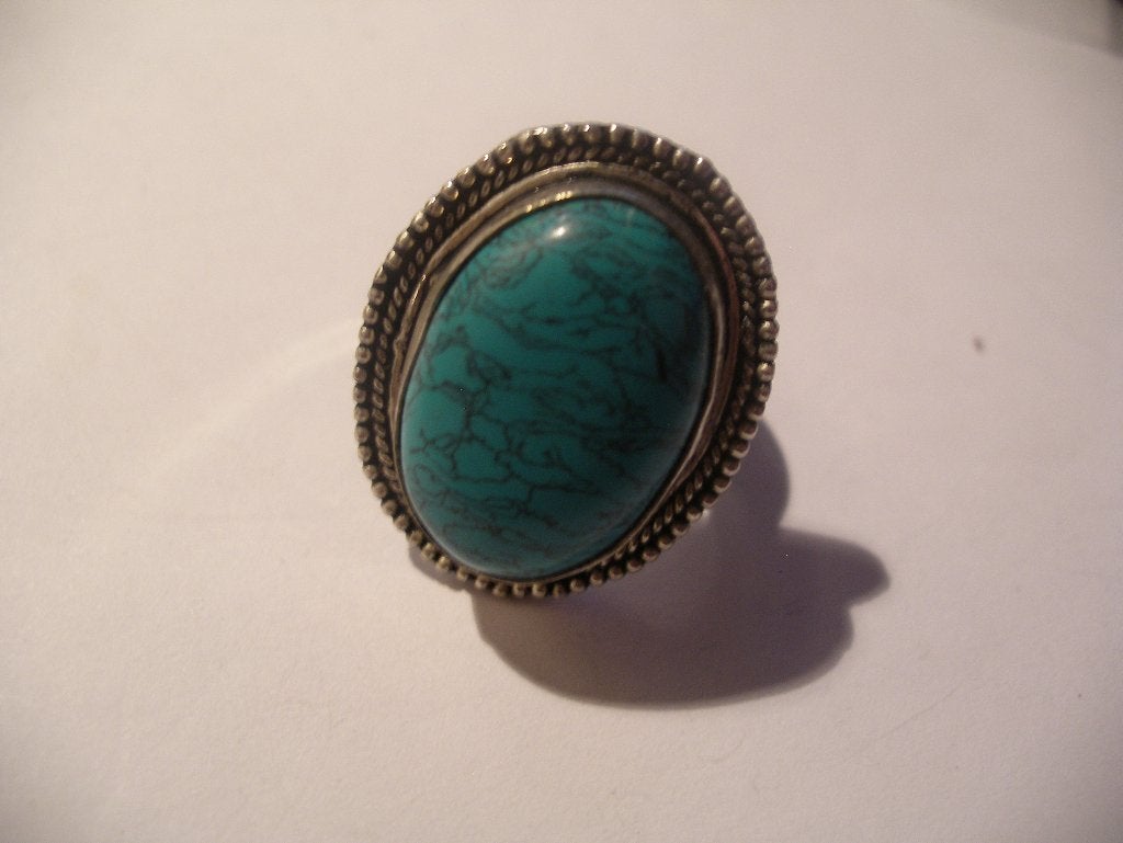 Een mooie Oude Tibetaanse Zilver Ring met Turquoise steen, Verzenden, Zilver, Ring