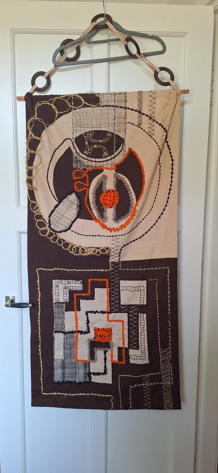 Vintage wandkleed met abstracte patronen en texturen, Ophalen of Verzenden