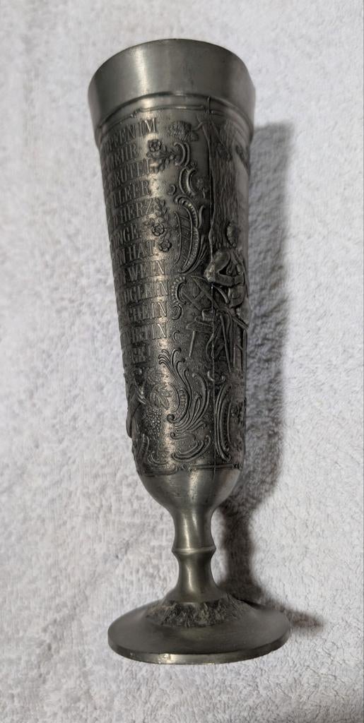 Vintage Tinnen Wijnbeker - Frieling Zinn Germany - Reliëf, Ophalen of Verzenden