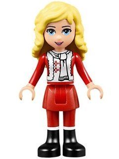 LEGO Friends frnd089 Friends Ewa - Red Skirt and Black, Gebruikt, Lego, Friends, Ophalen of Verzenden