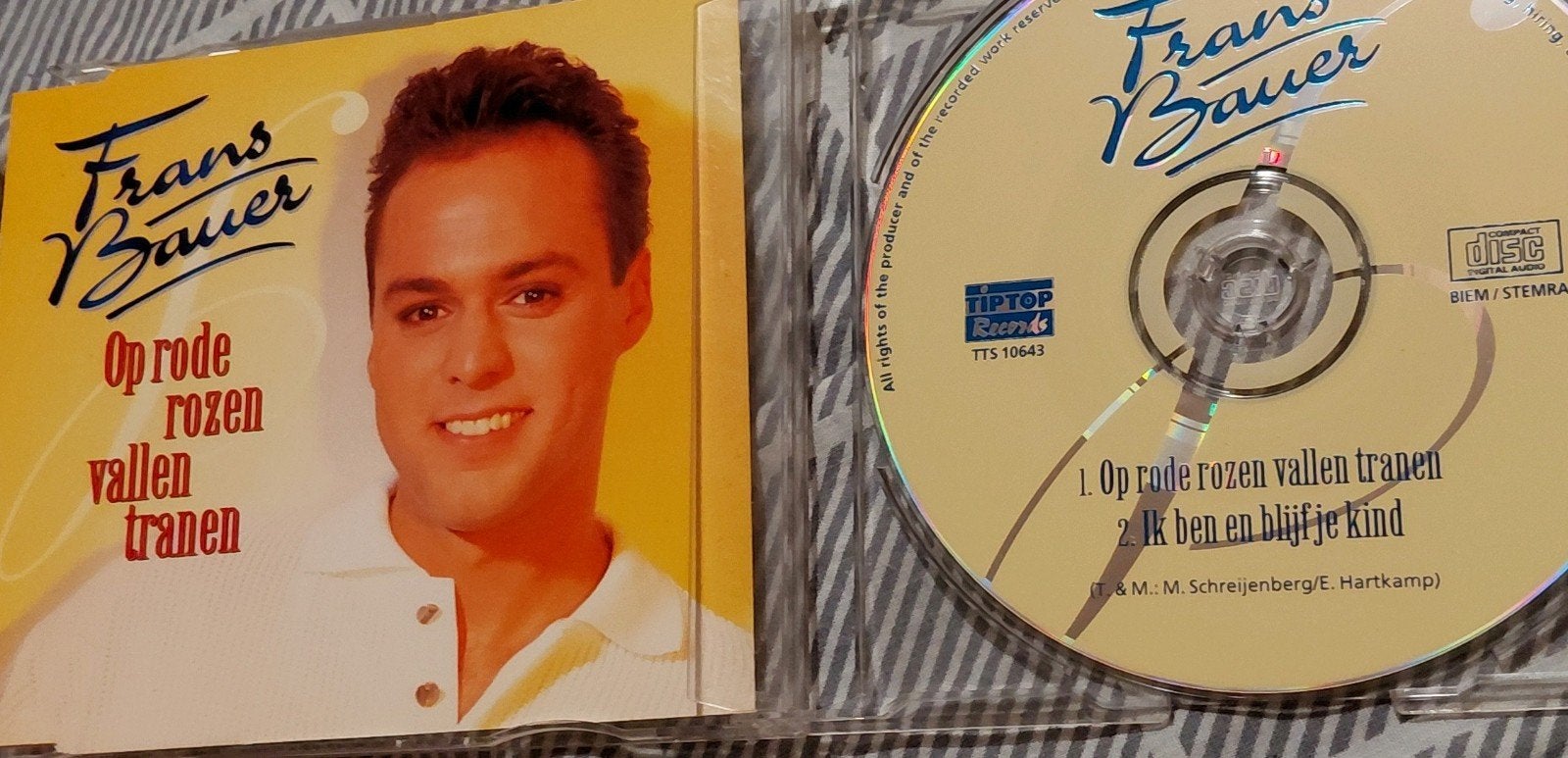 Frans Bauer - Op Rode Rozen Vallen Tranen CD Single, Gebruikt, Ophalen of Verzenden, Levenslied of Smartlap, Single