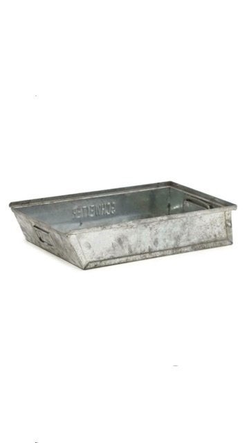 Vintage Zinken Bak met Handvatten - Decoratief 28 stuks, Antiek en Kunst, Ophalen