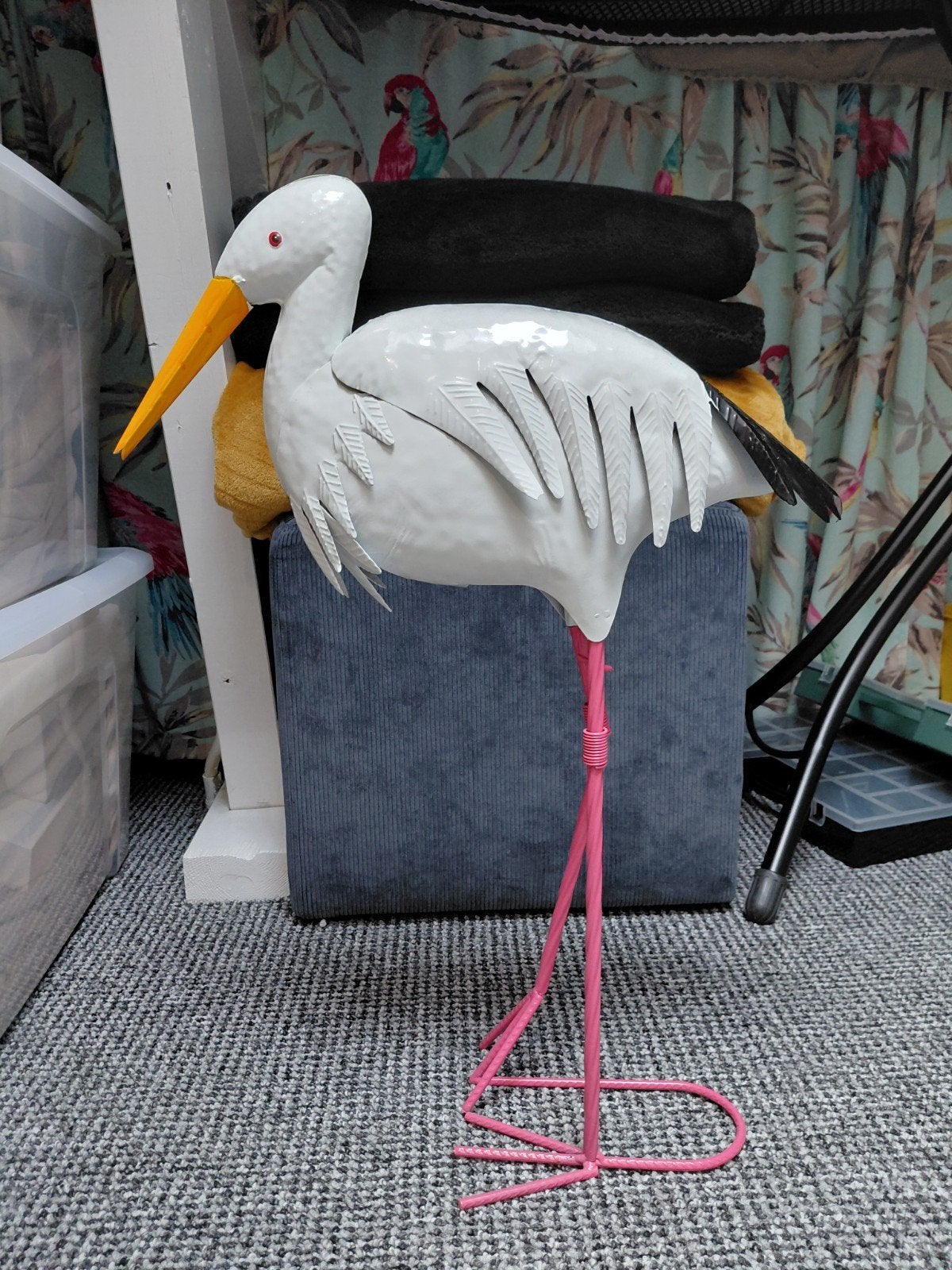 Decoratieve ooievaar, 65 cm hoog, Ophalen of Verzenden, Zo goed als nieuw, Wit