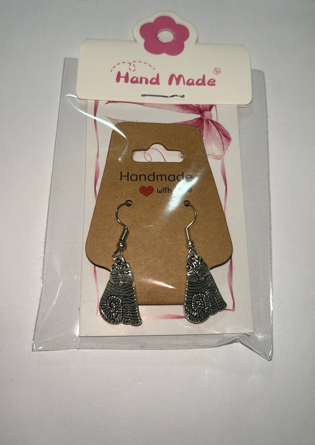 Oorbellen kat zilver, Overige materialen, Hangers, Nieuw, Ophalen of Verzenden