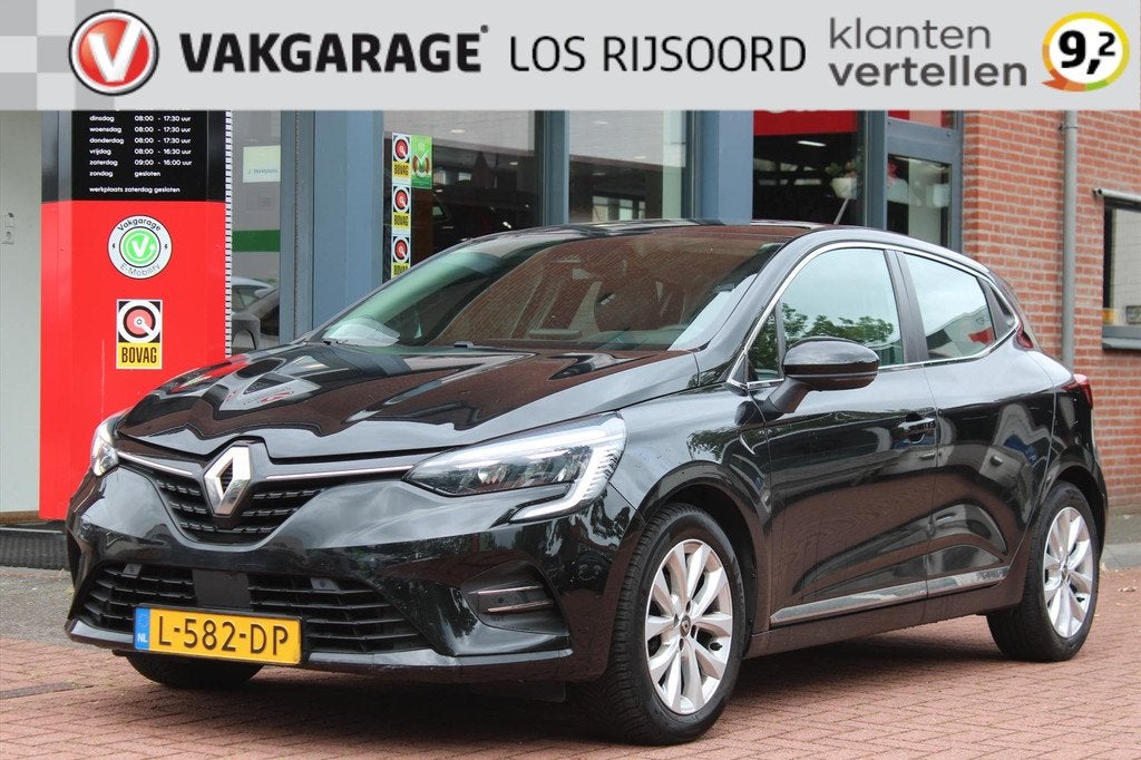 RENAULT Clio 1.0 TCe *Intens* | Trekhaak | Carplay | Camera, 101 pk, Gebruikt, Leder en Stof, Zwart