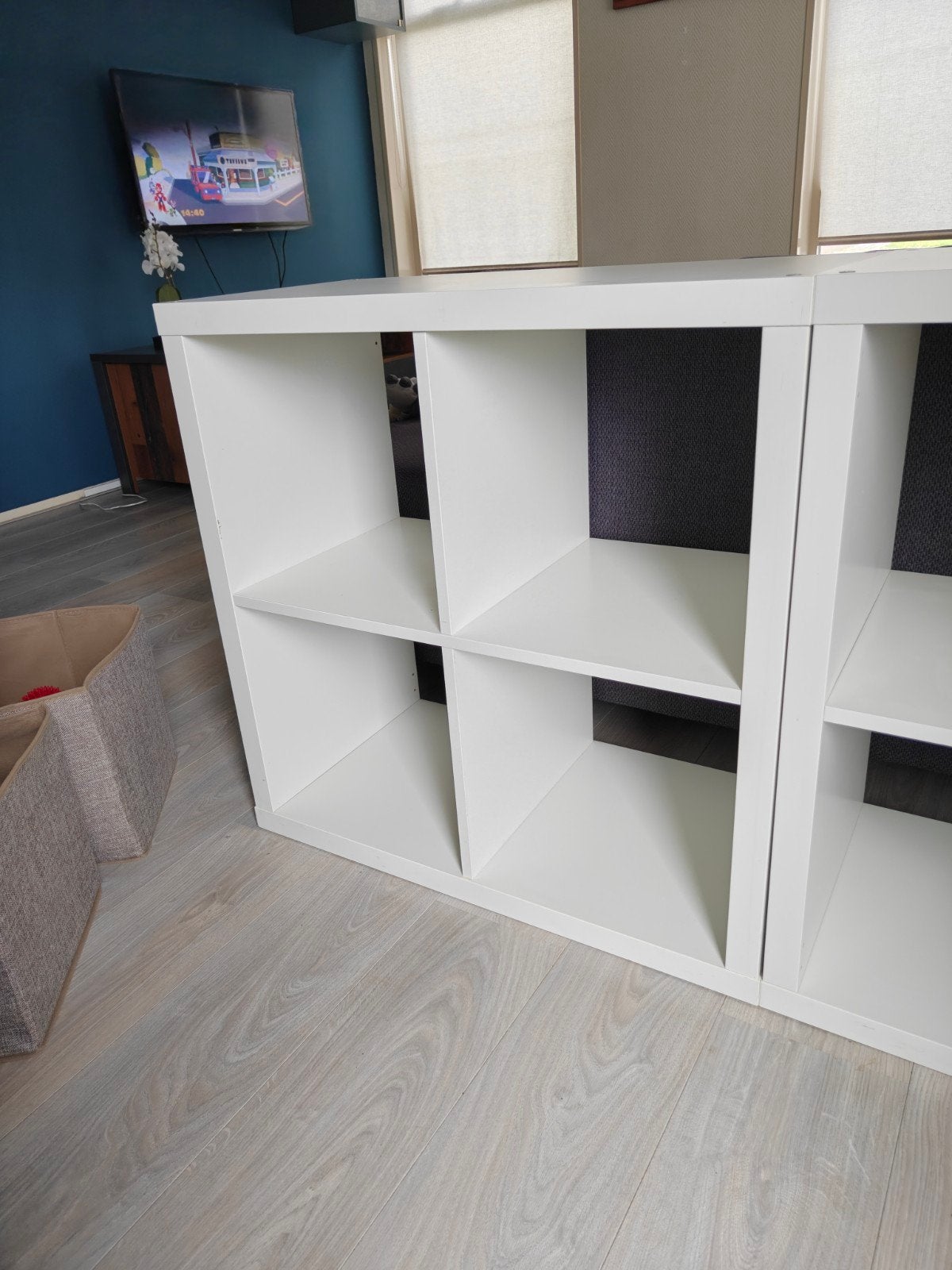 Witte Kallax kast met 8 vakken, Huis en Inrichting, Kasten | Boekenkasten, Ophalen, Met plank(en), Gebruikt, 100 tot 150 cm