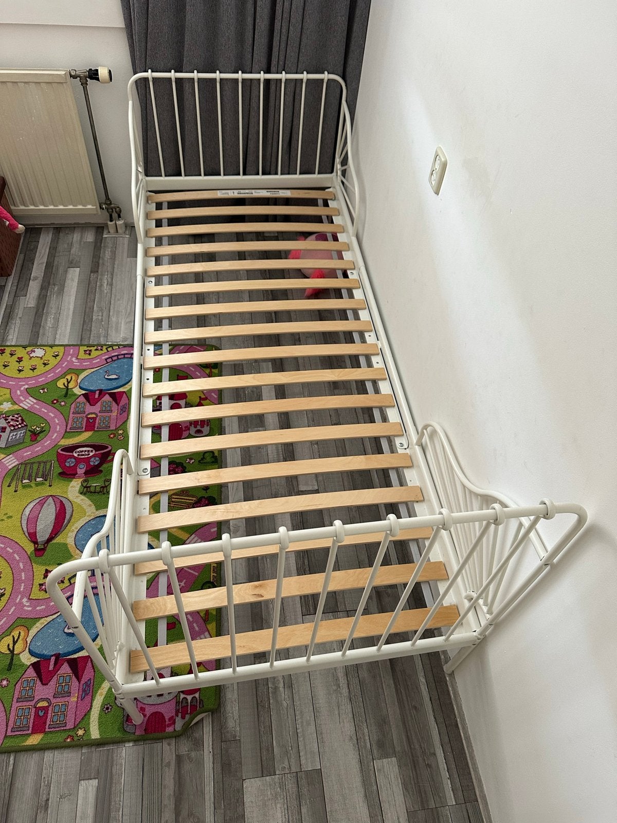 IKEA MINNEN meegroeibed met matras, Ophalen, Gebruikt, 70 tot 85 cm, Lattenbodem