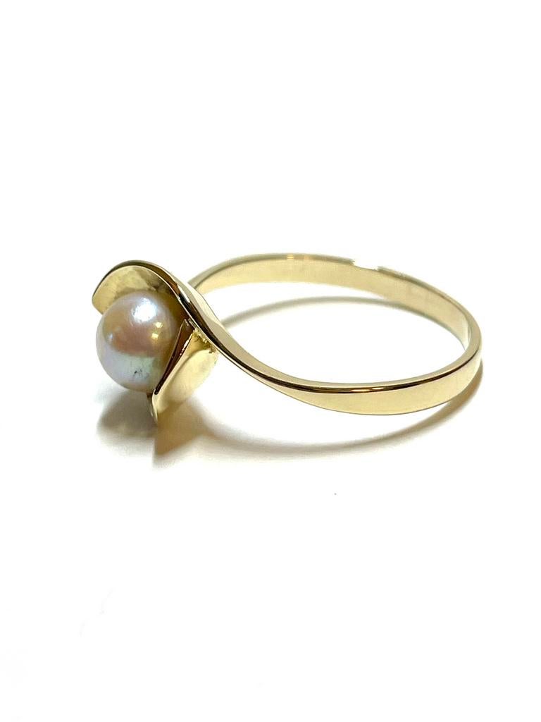 14k gouden ring met een parel, -, -, Ophalen of Verzenden, -