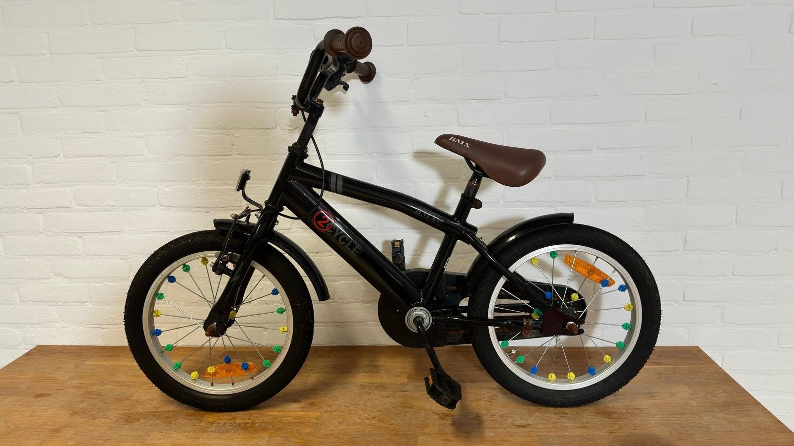 Zwarte kinderfiets 2Cycle  - 16 inch, Ophalen, Gebruikt, Terugtraprem, 16 tot 20 inch