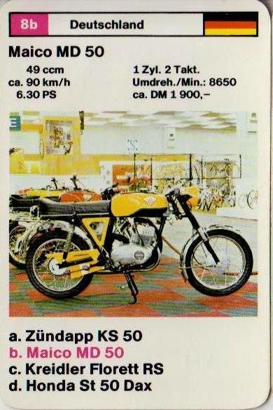 Kw1138 motorkaartje 8b maico md 50, Ophalen of Verzenden, Zo goed als nieuw, Auto's