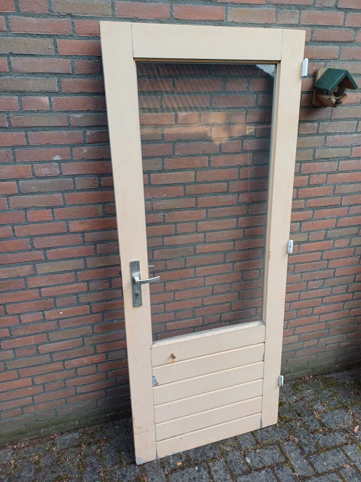 gebruikte hardhouten buitendeur, Ophalen, Gebruikt, Buitendeur, 200 tot 215 cm