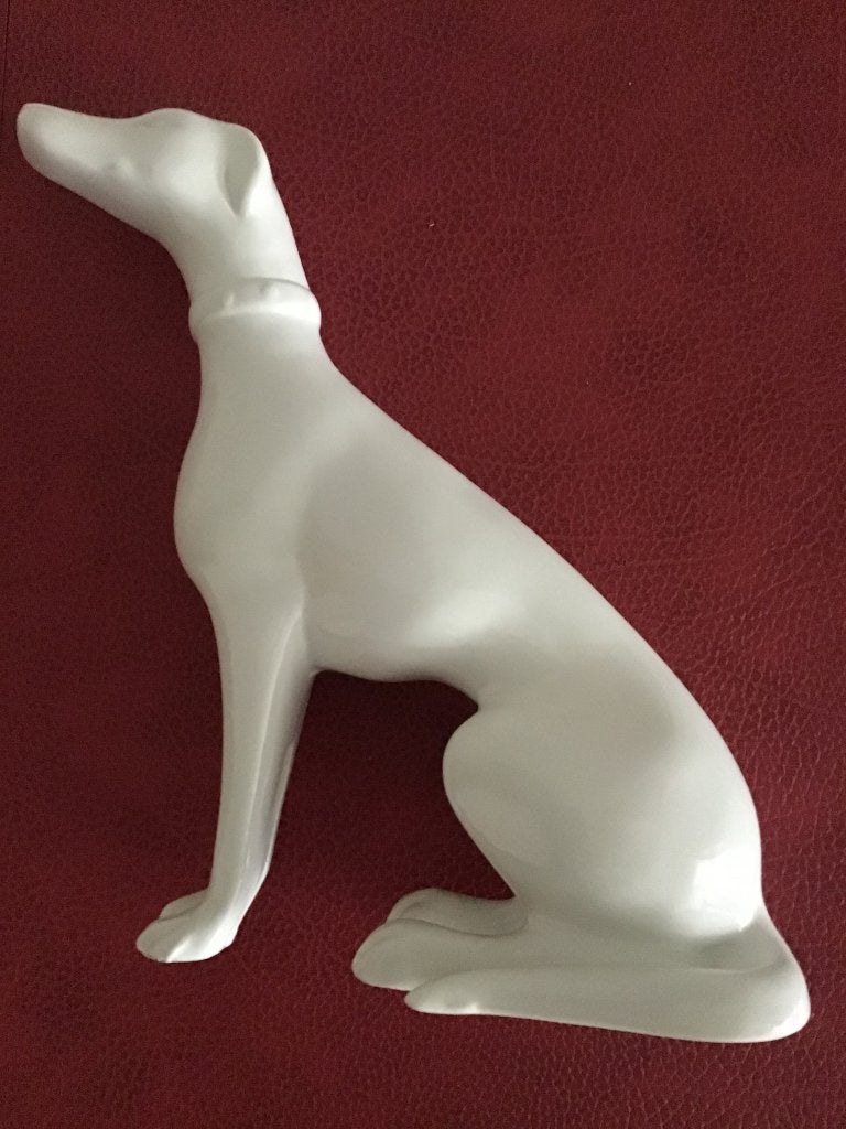 Porseleinen Hazewindhond Greyhound, Overige onderwerpen, Geglazuurd, Art deco, Ophalen of Verzenden